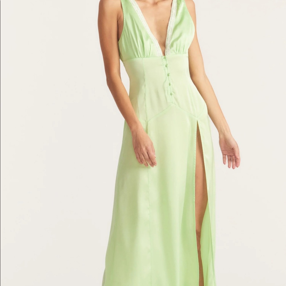 Loveshackfancy lime slip dress